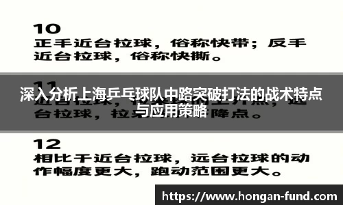 深入分析上海乒乓球队中路突破打法的战术特点与应用策略